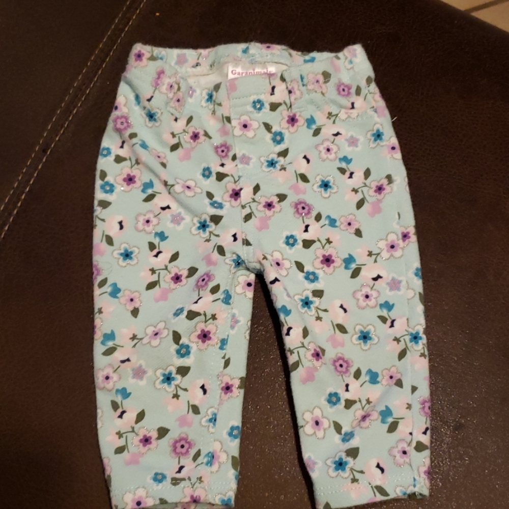 Floral light blue pants